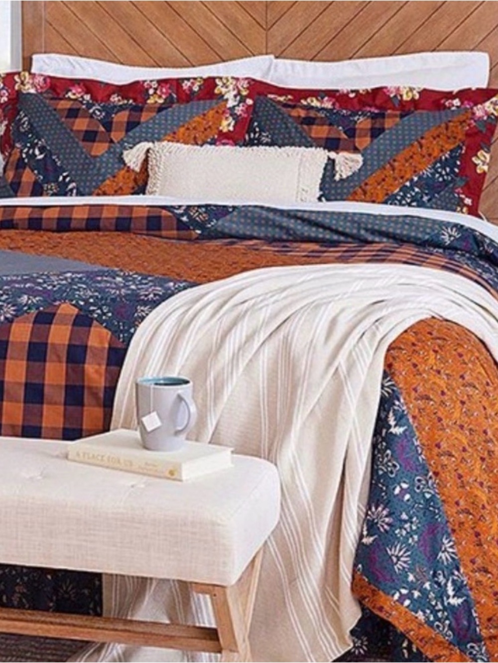 Matilda Jane Choose Your Own Path Deep Dreams Patchwork Full/Queen Duvet Cover